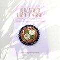 Handmade Embroidered Flower Brooch, Upcycled Fabric Beaded Trim