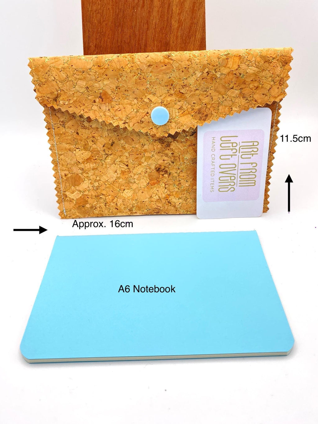 Handmade Cork Wallet with Golden Flecks - Vegan Leather Passport Holder. Handbag Organiser