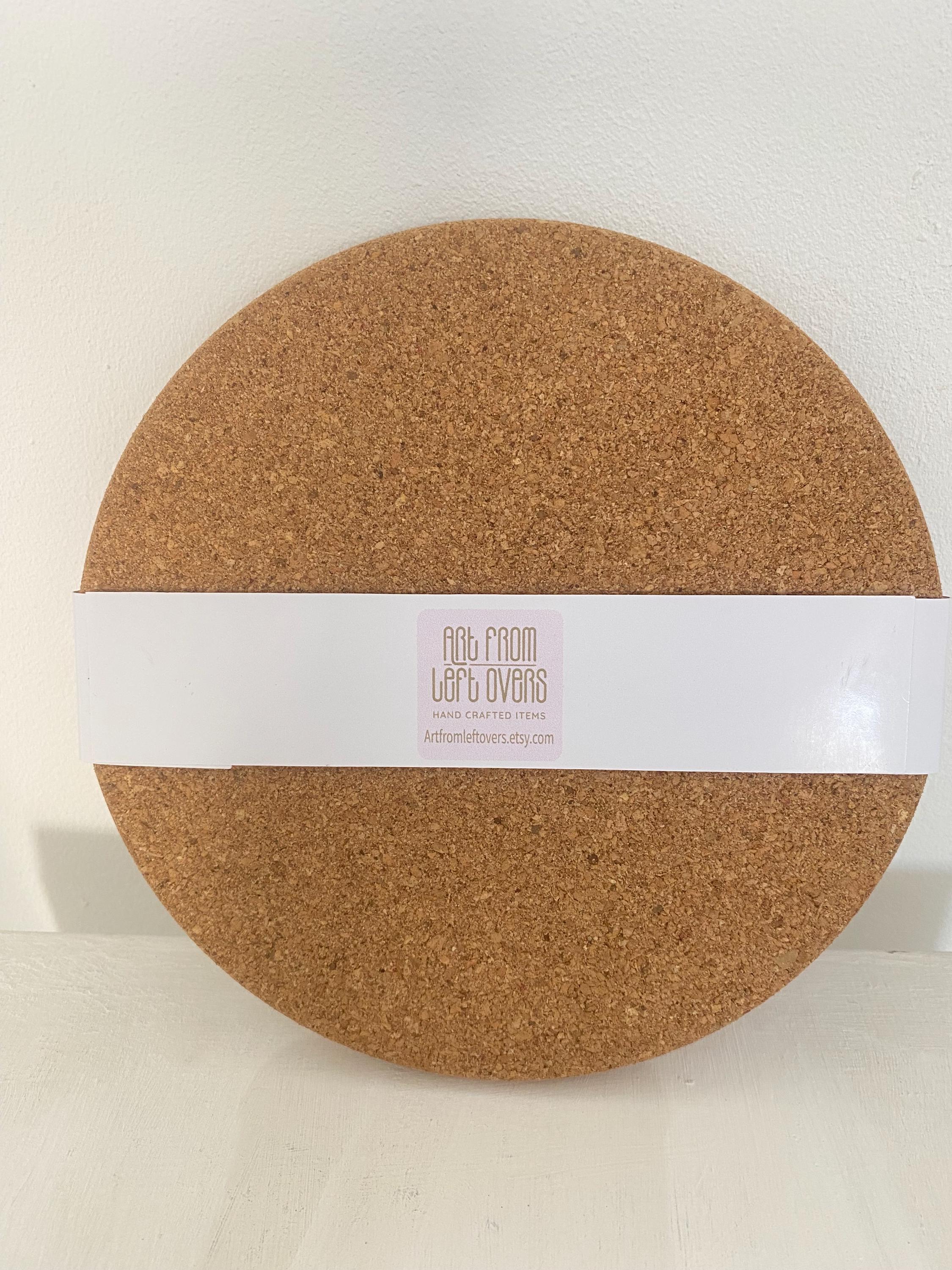 Liberty London Fabric Cork Pin Board with Floral Push Pins, Handmade Round Notice Board