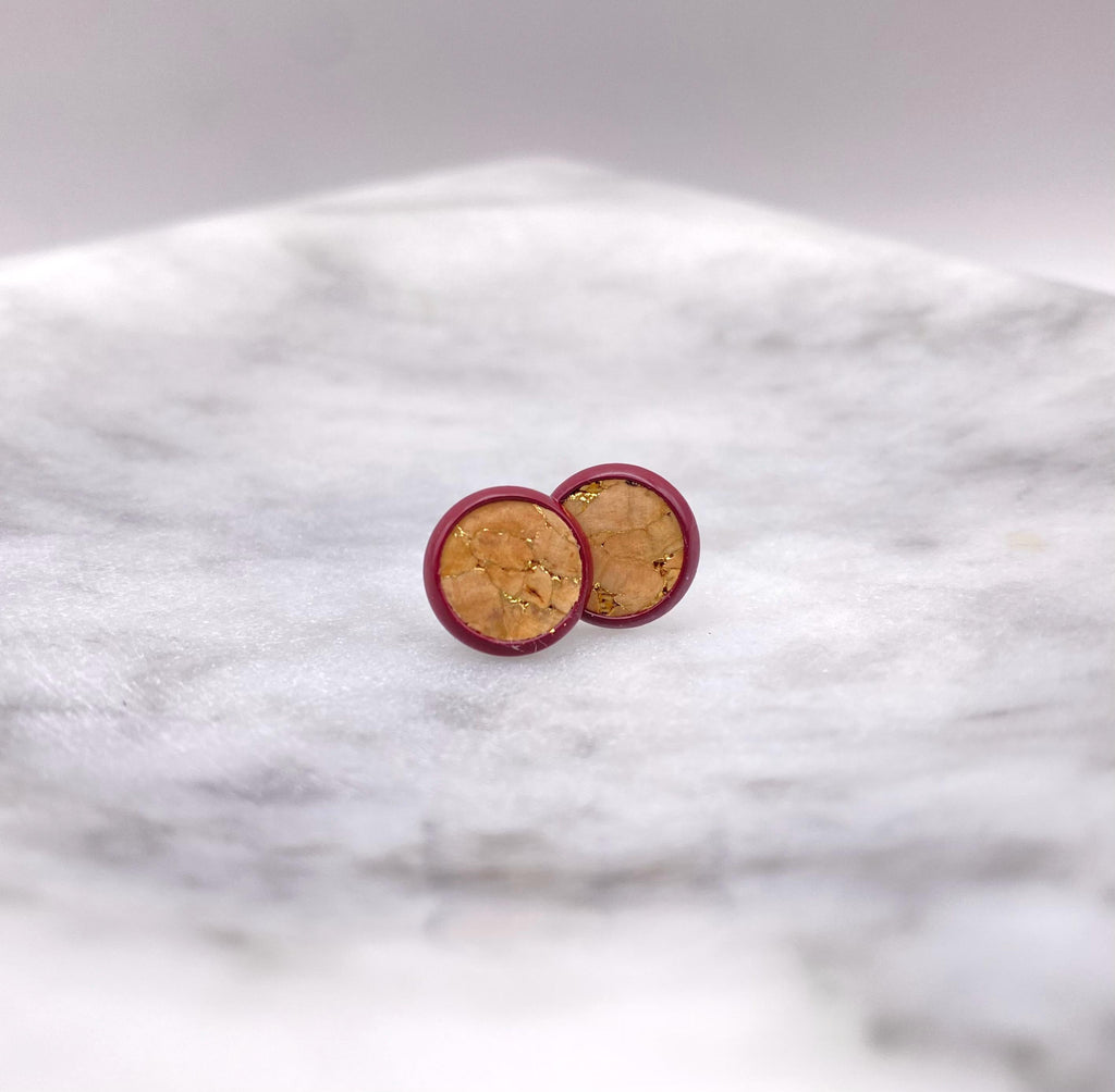 Cork Fabric Stud Earrings – Sustainable, Lightweight Jewellery Gift