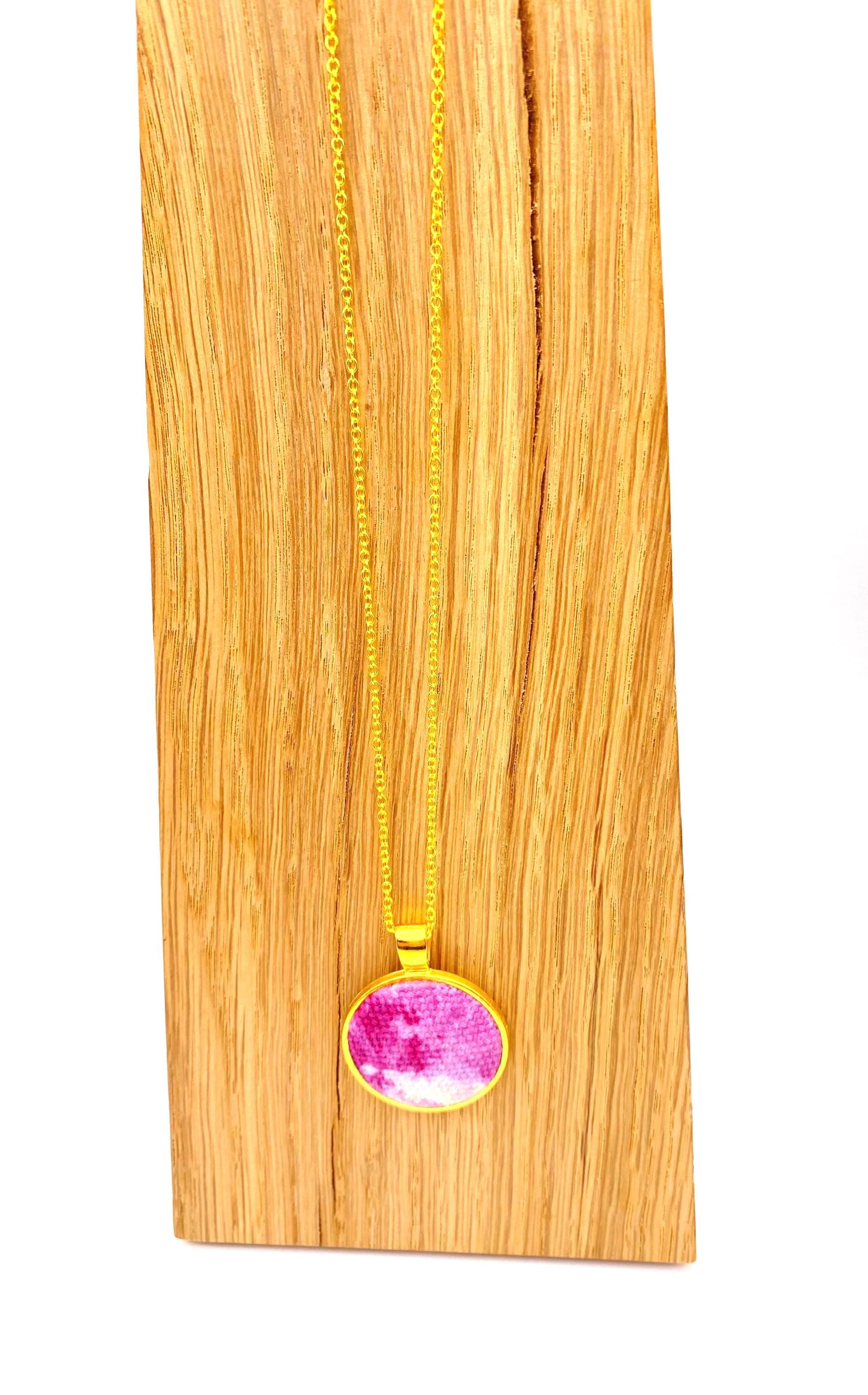 Upcycled Pink Pendant Necklace – Eco Friendly & Handmade Jewellery