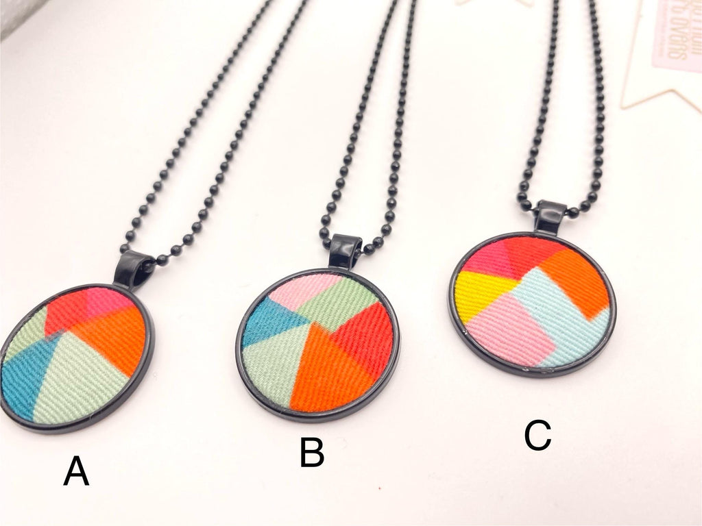 Eco-Friendly Pendant: Handmade Upcycled Fabric Necklace