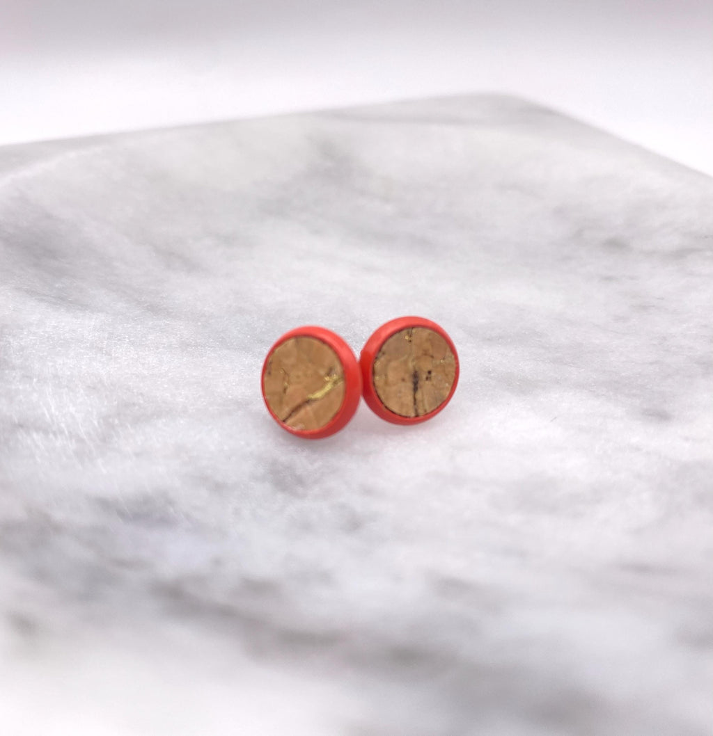 Cork Fabric Stud Earrings – Sustainable, Lightweight Jewellery Gift