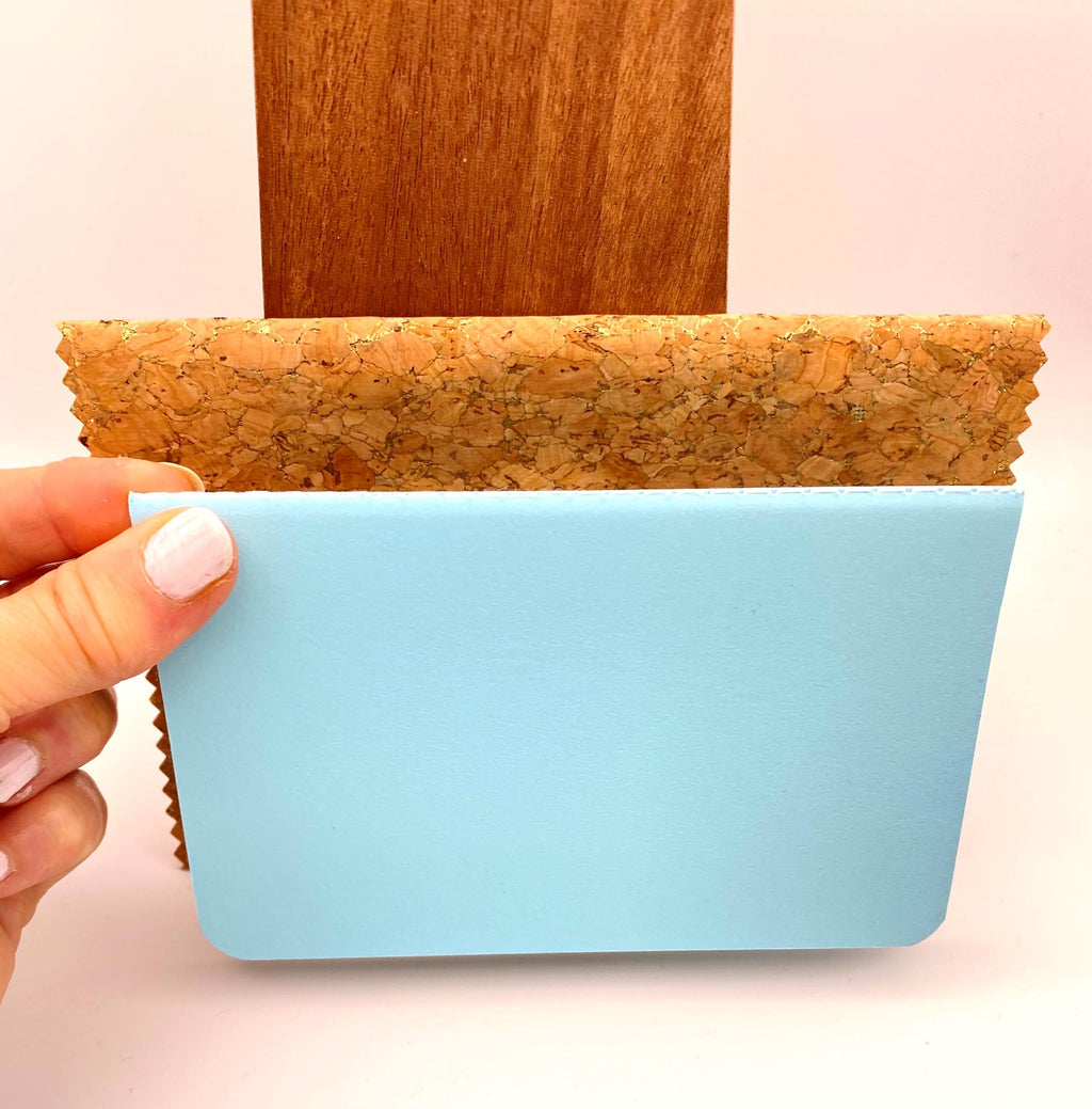 Handmade Cork Wallet with Golden Flecks - Vegan Leather Passport Holder. Handbag Organiser