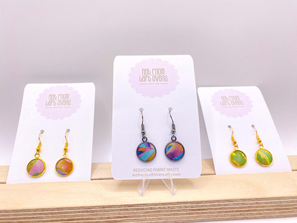 Upcycled Fabric Earrings – Handmade Sustainable Gift for Her