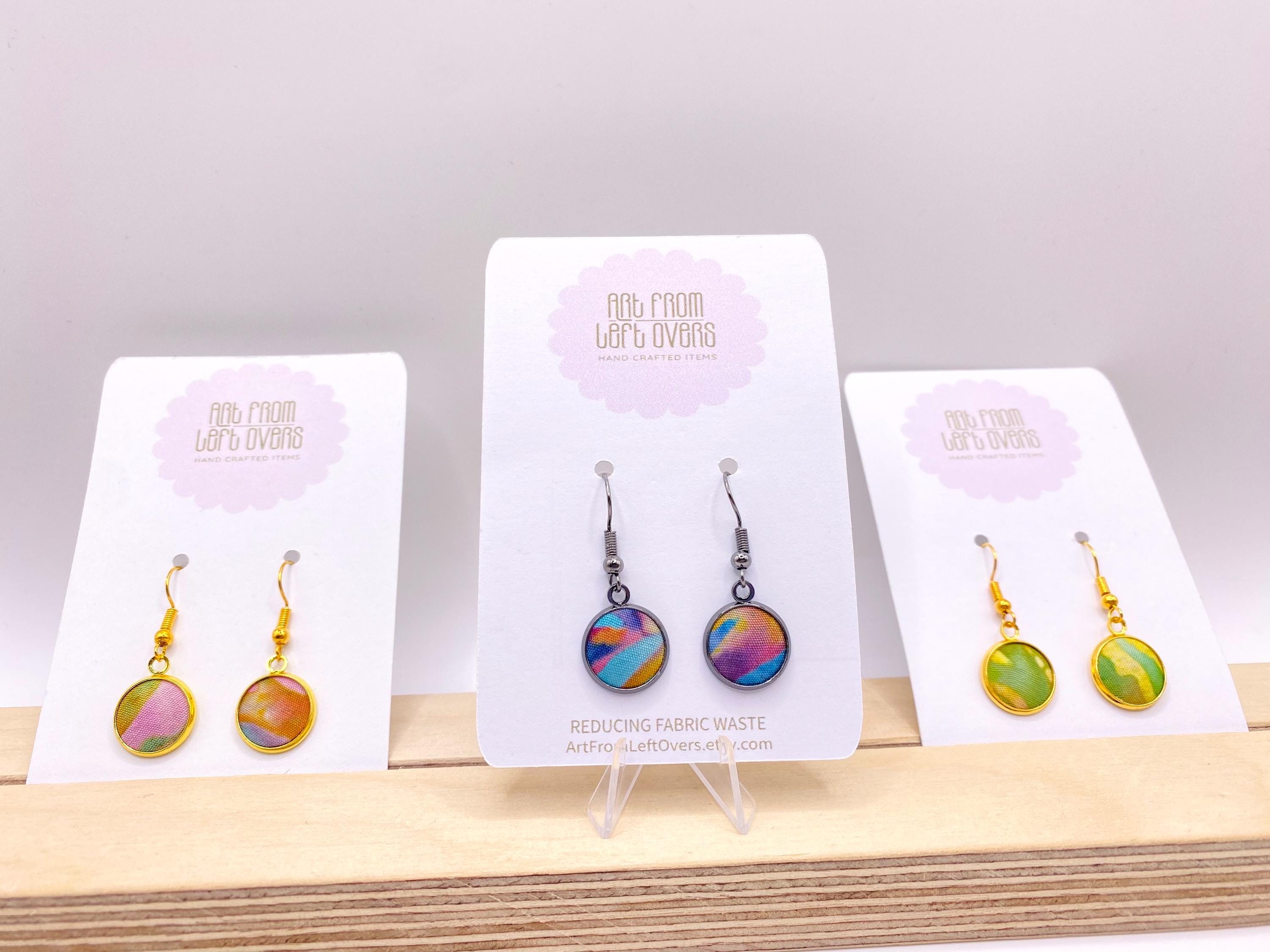 Upcycled Fabric Earrings – Handmade Sustainable Gift for Her