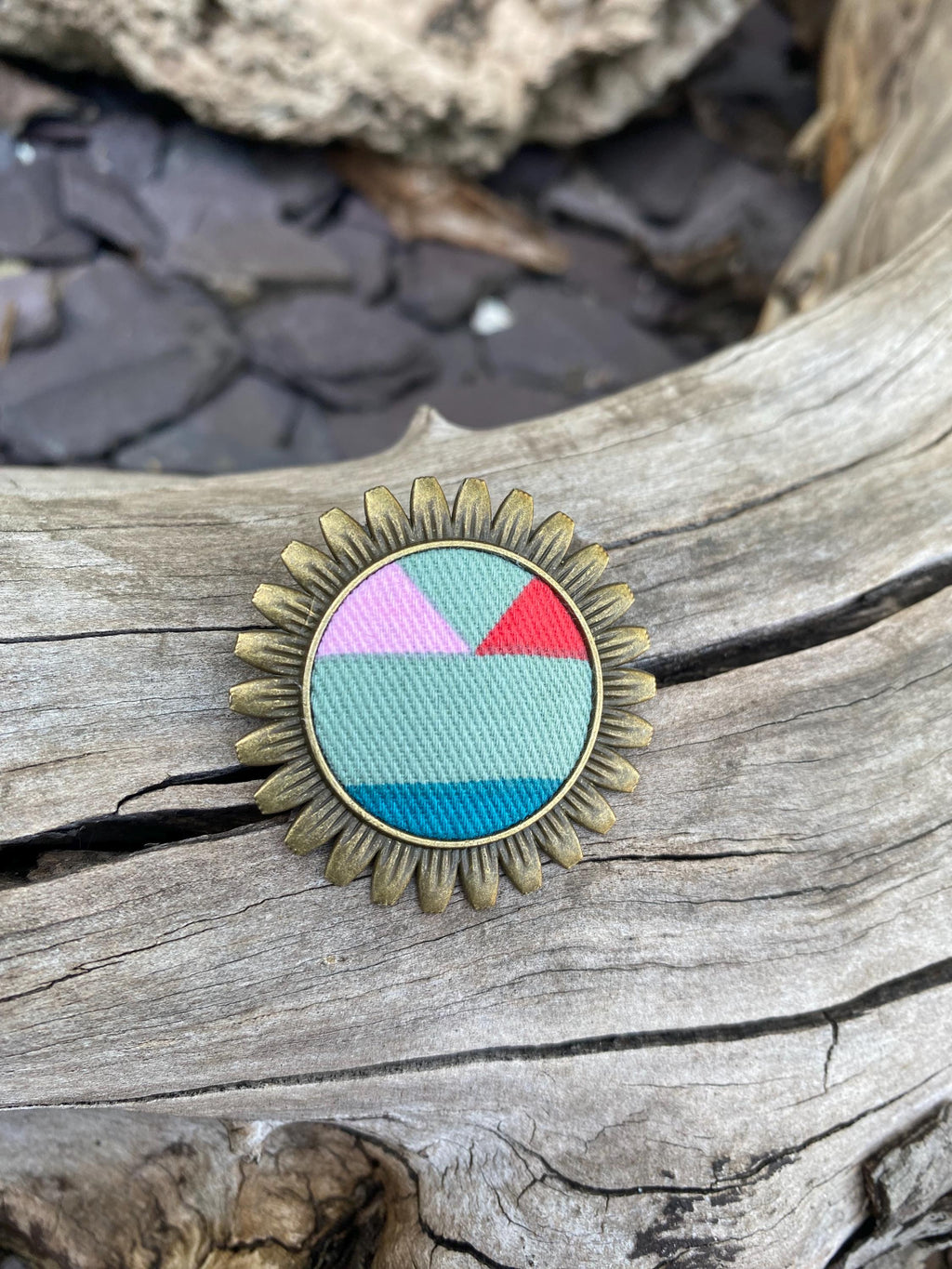Upcycled Brooch Necklace: Eco-Friendly Handmade Jewelry, Antique Brass Style