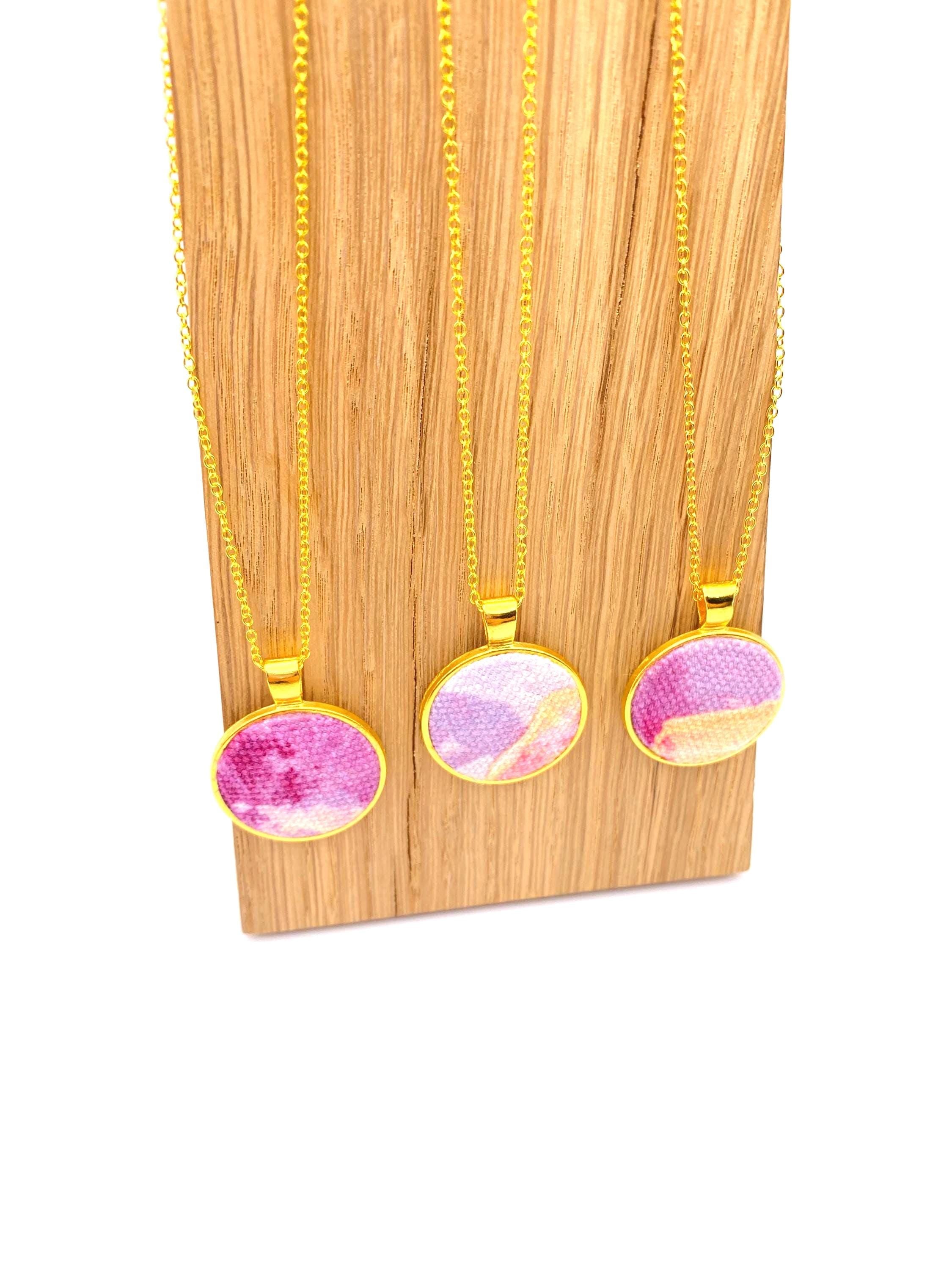 Upcycled Pink Pendant Necklace – Eco Friendly & Handmade Jewellery