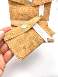 Card Cork Fabric Wallet with Golden Flecks. Handmade with Sustainable Vegan Leather