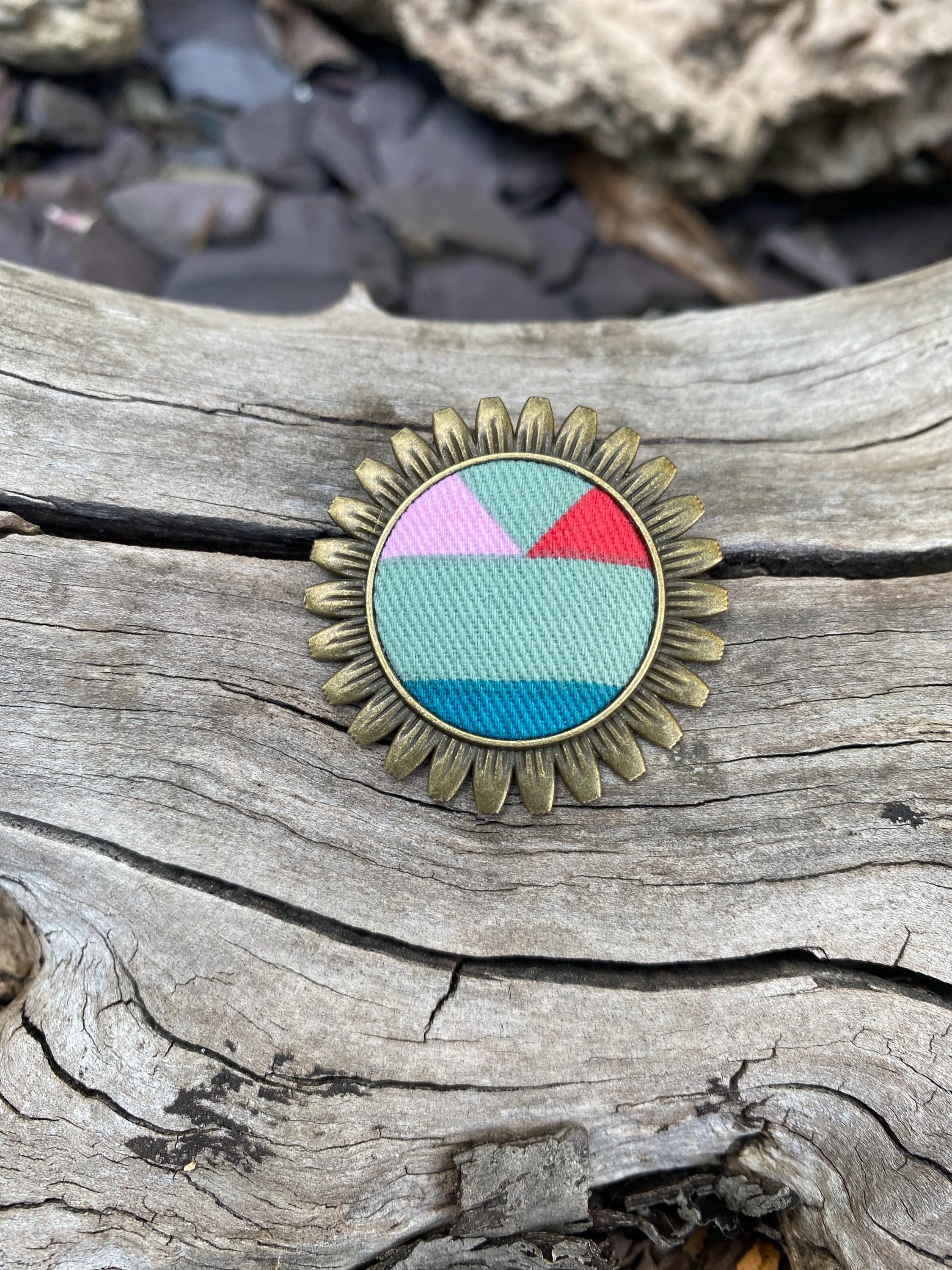 Upcycled Brooch Necklace: Eco-Friendly Handmade Jewelry, Antique Brass Style