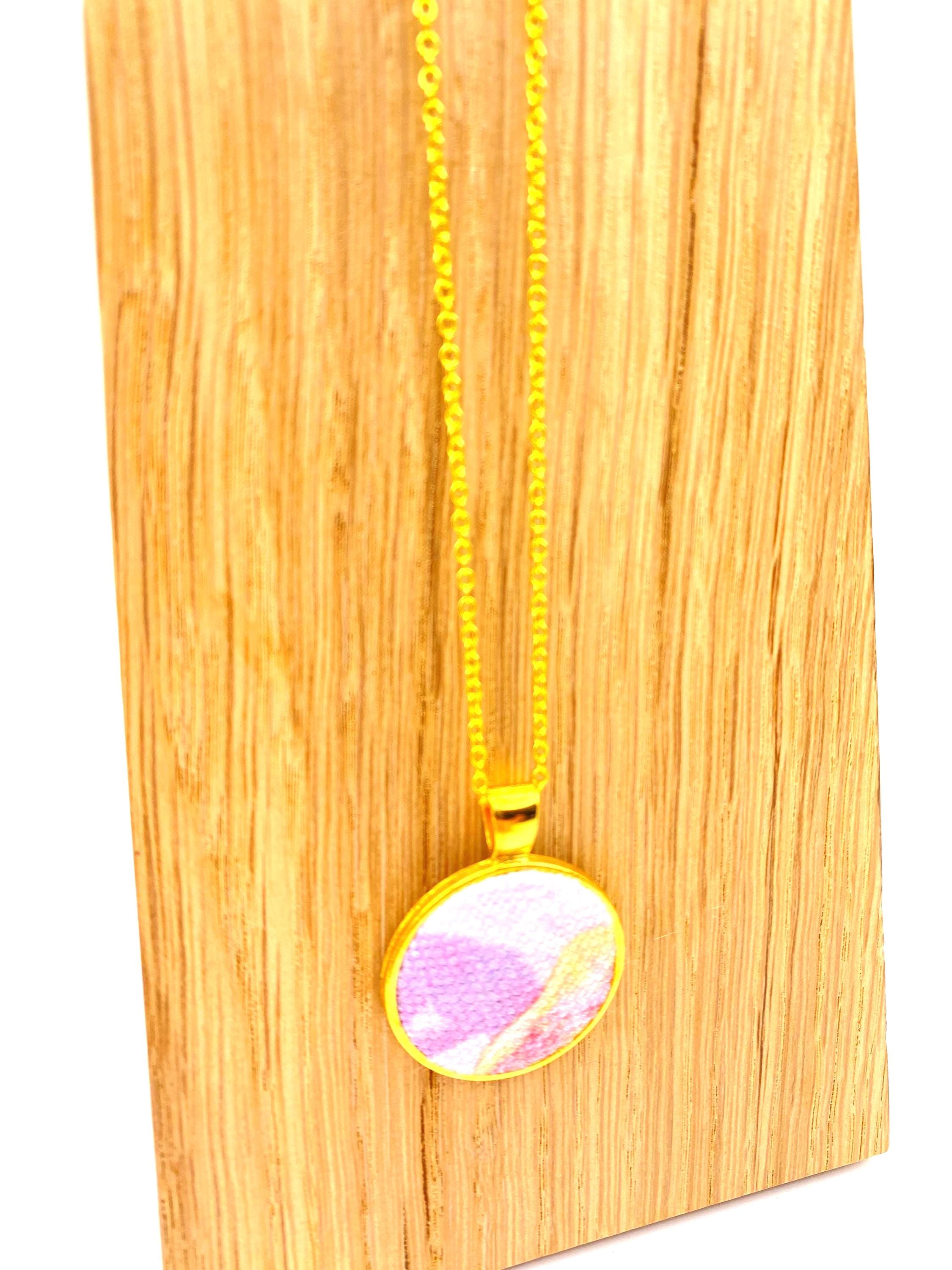 Upcycled Pink Pendant Necklace – Eco Friendly & Handmade Jewellery