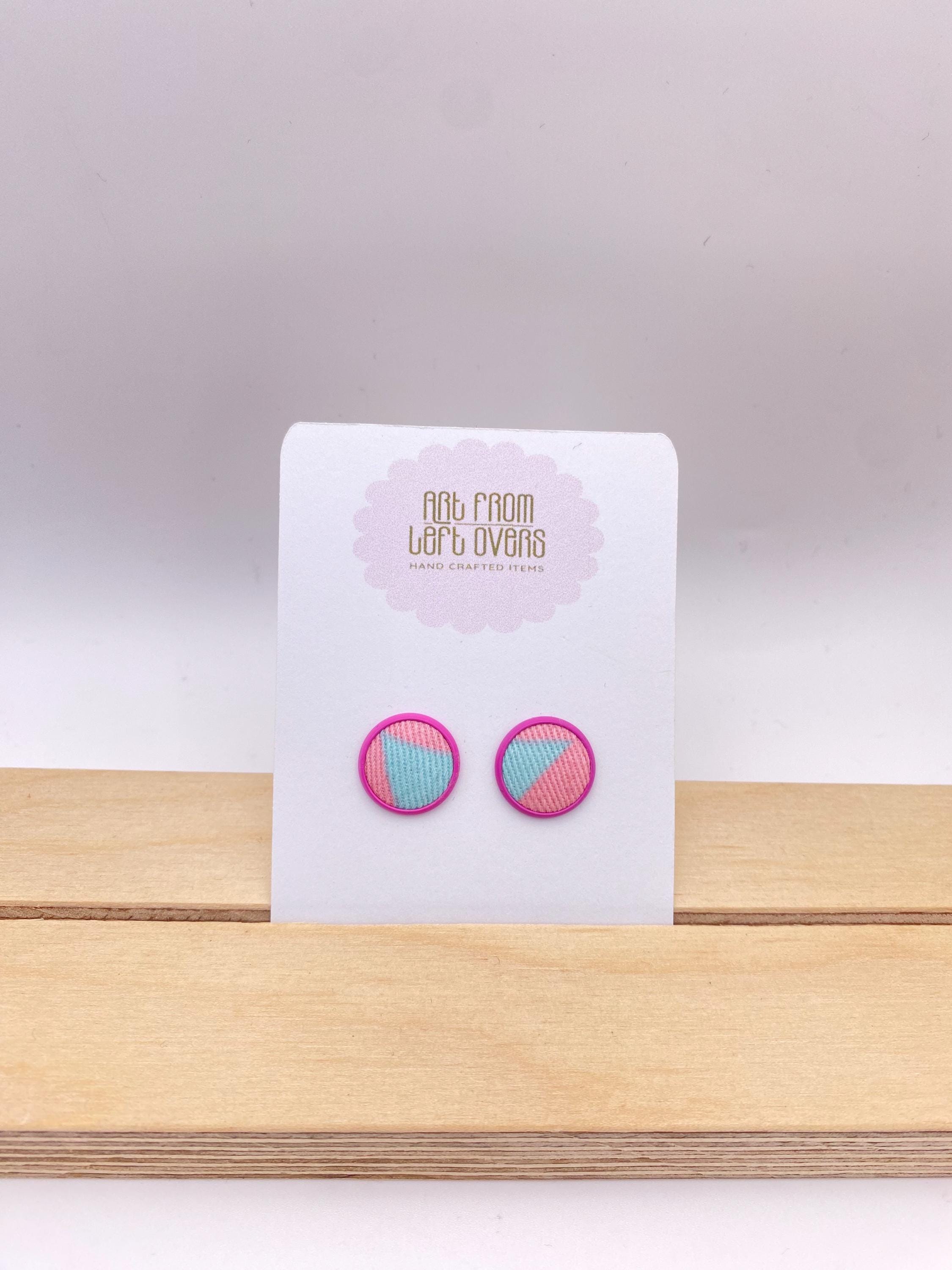 Stud Earrings. Colourful Fabric Collection –Zero Waste