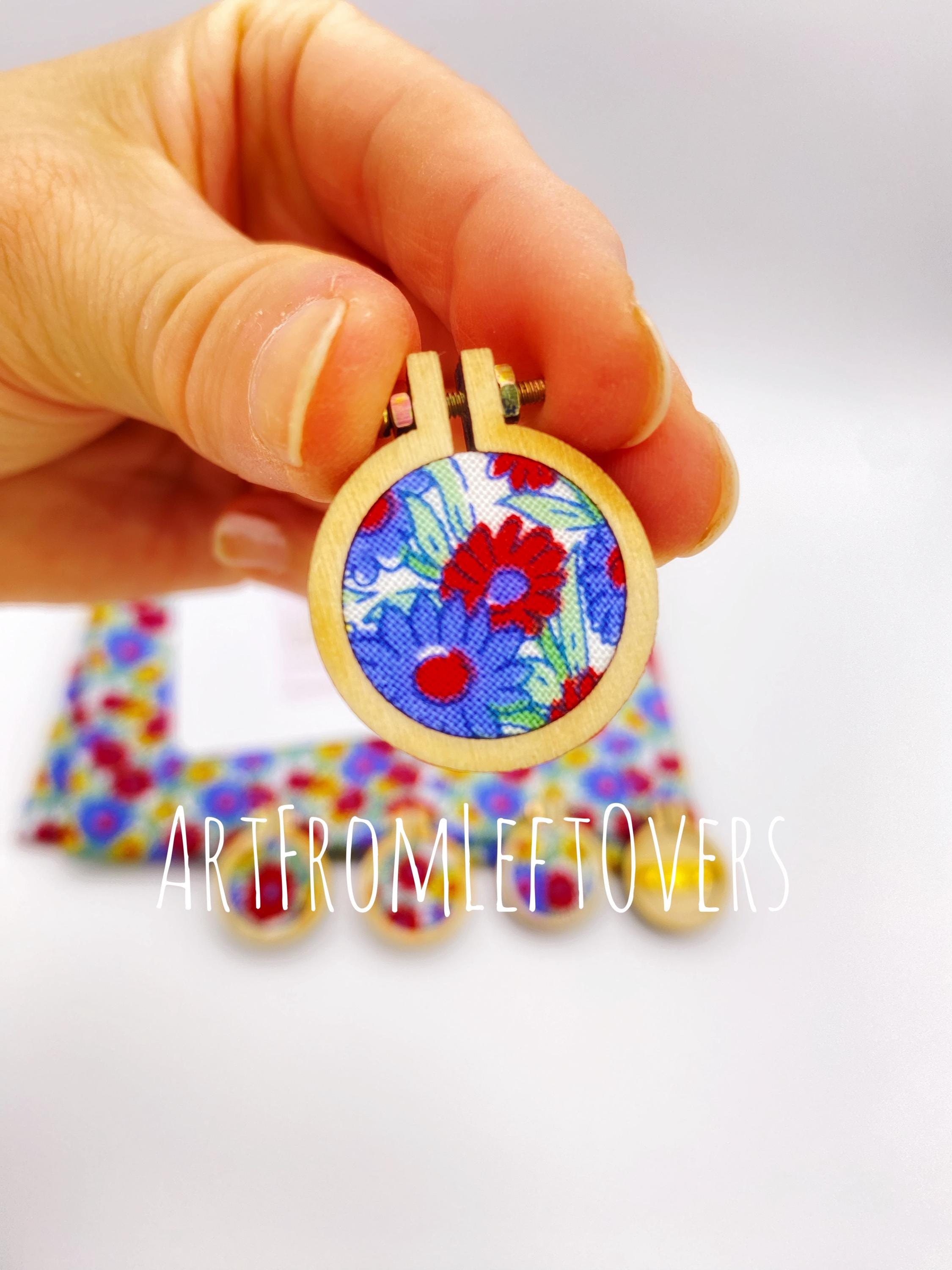 Liberty Fabric Brooch. Floral Embroidery Hoop Pin. Handmade Upcycled Fabric Gift for Her