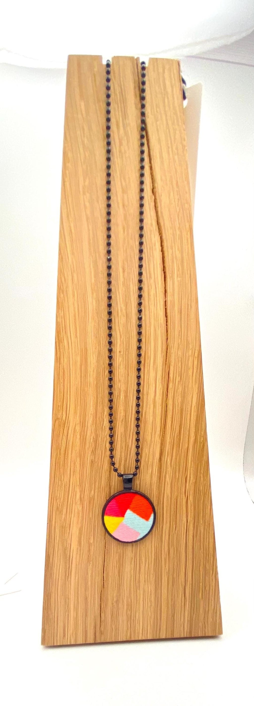 Eco-Friendly Pendant: Handmade Upcycled Fabric Necklace