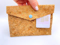 Handmade Cork Wallet with Golden Flecks - Vegan Leather Passport Holder. Handbag Organiser