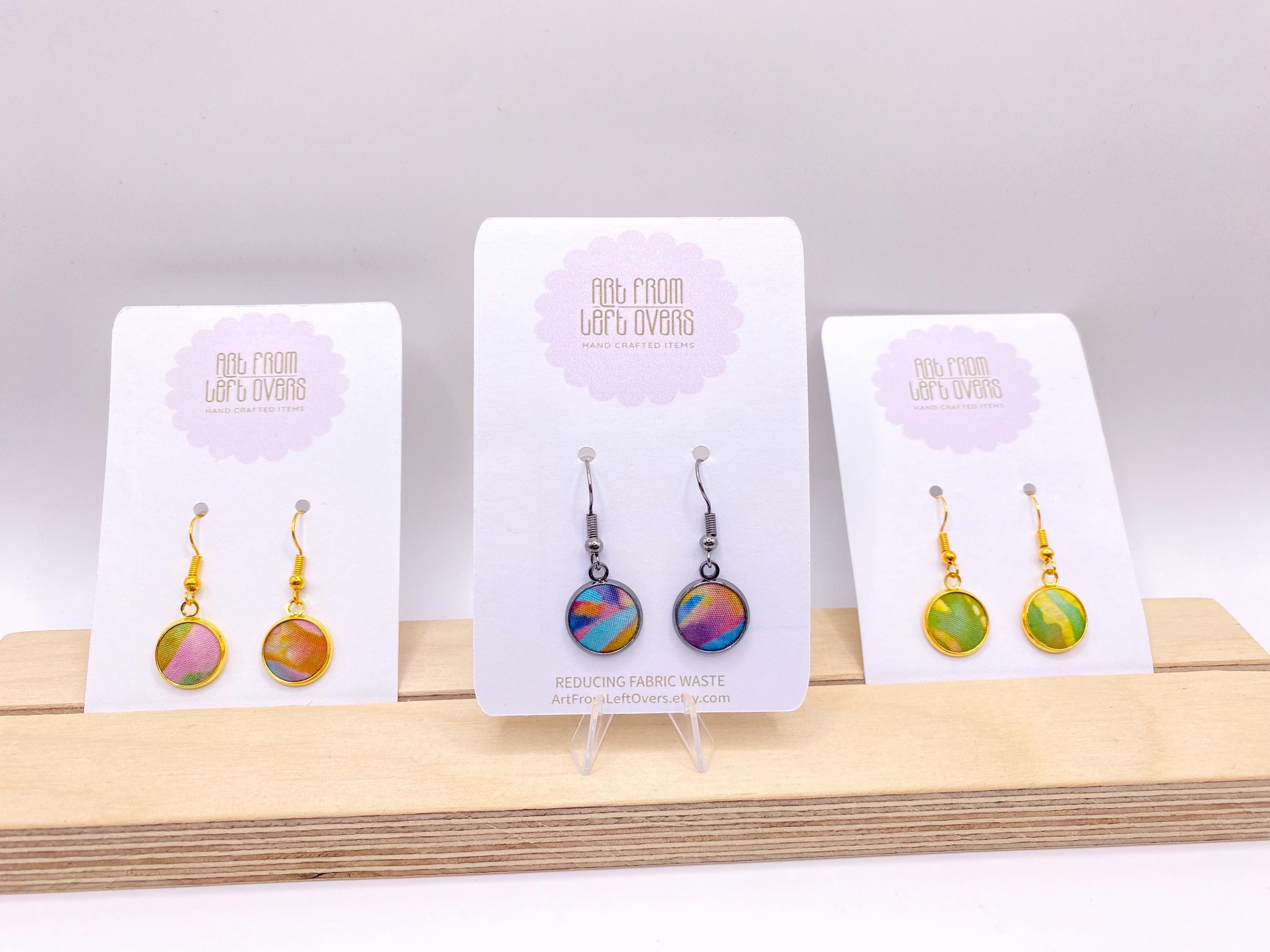 Upcycled Fabric Earrings – Handmade Sustainable Gift for Her