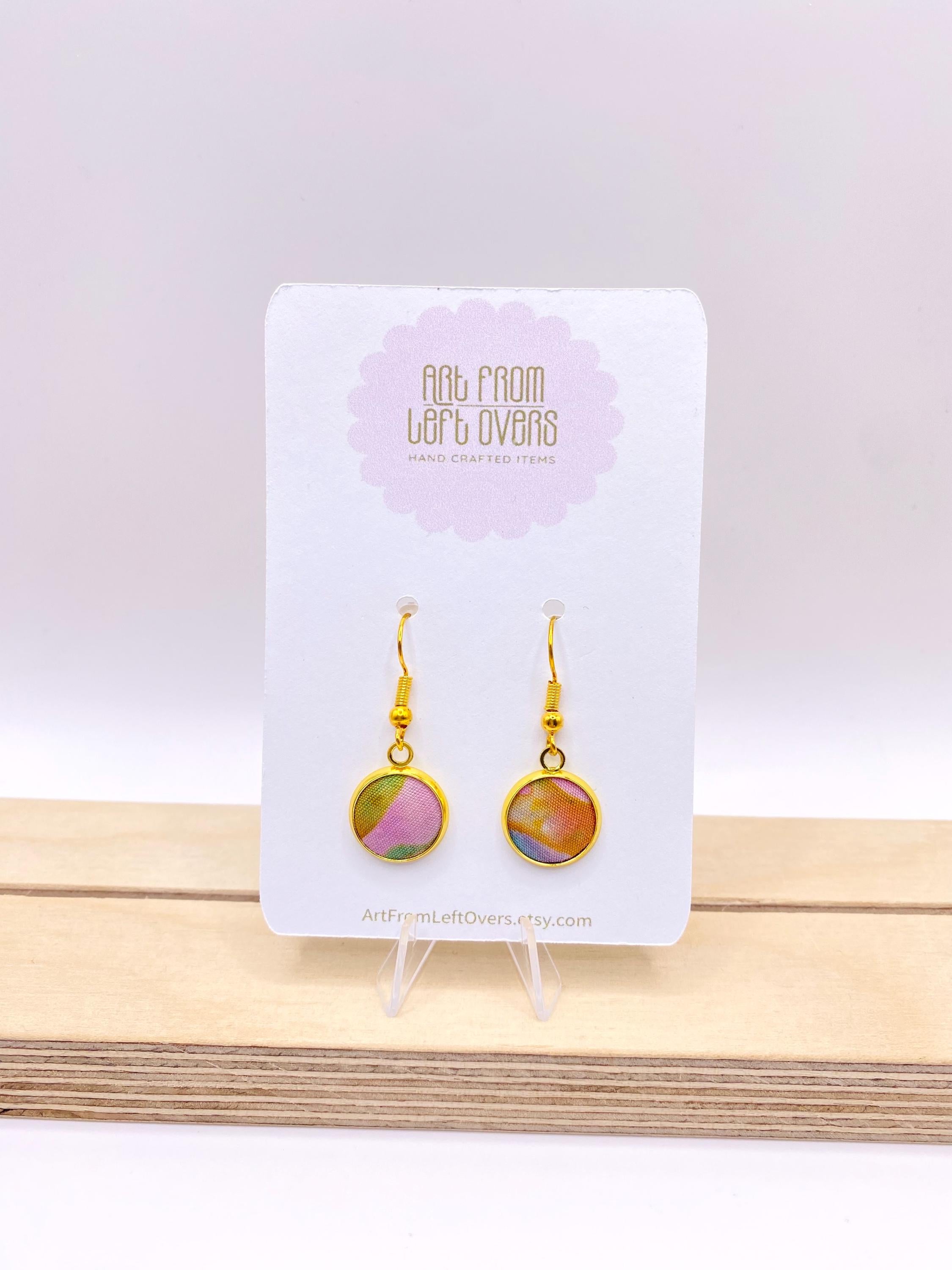 Upcycled Fabric Earrings – Handmade Sustainable Gift for Her