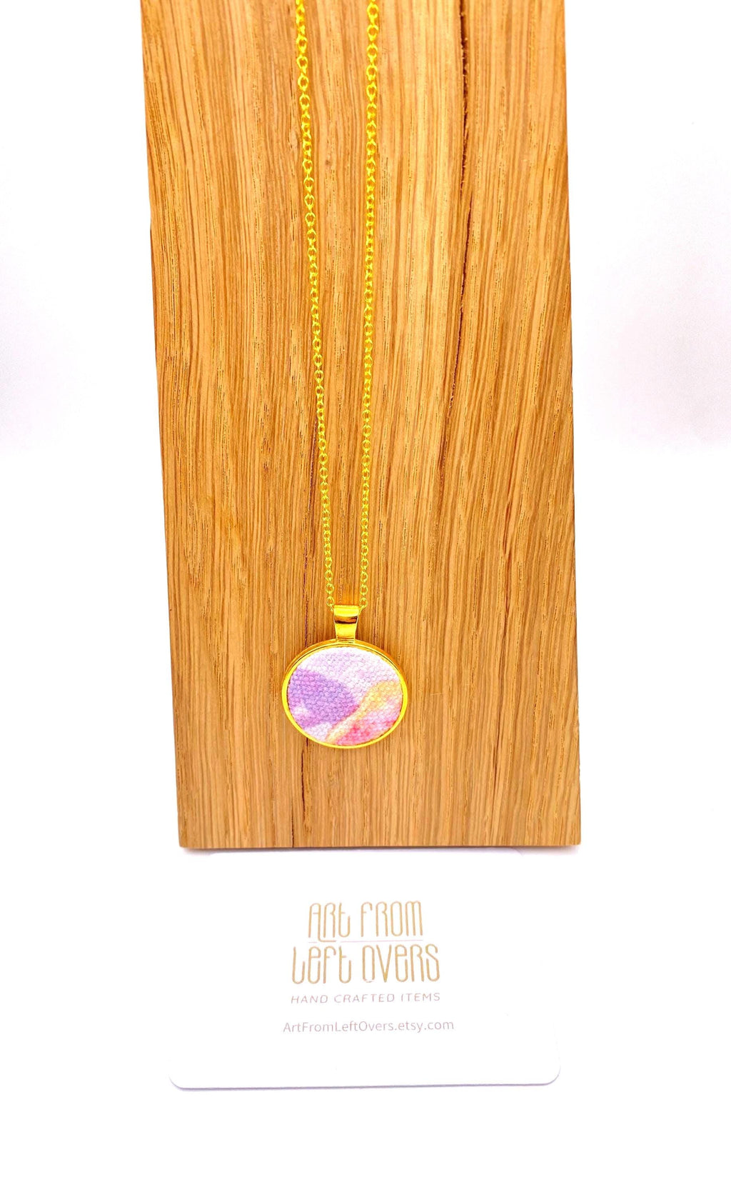 Upcycled Pink Pendant Necklace – Eco Friendly & Handmade Jewellery