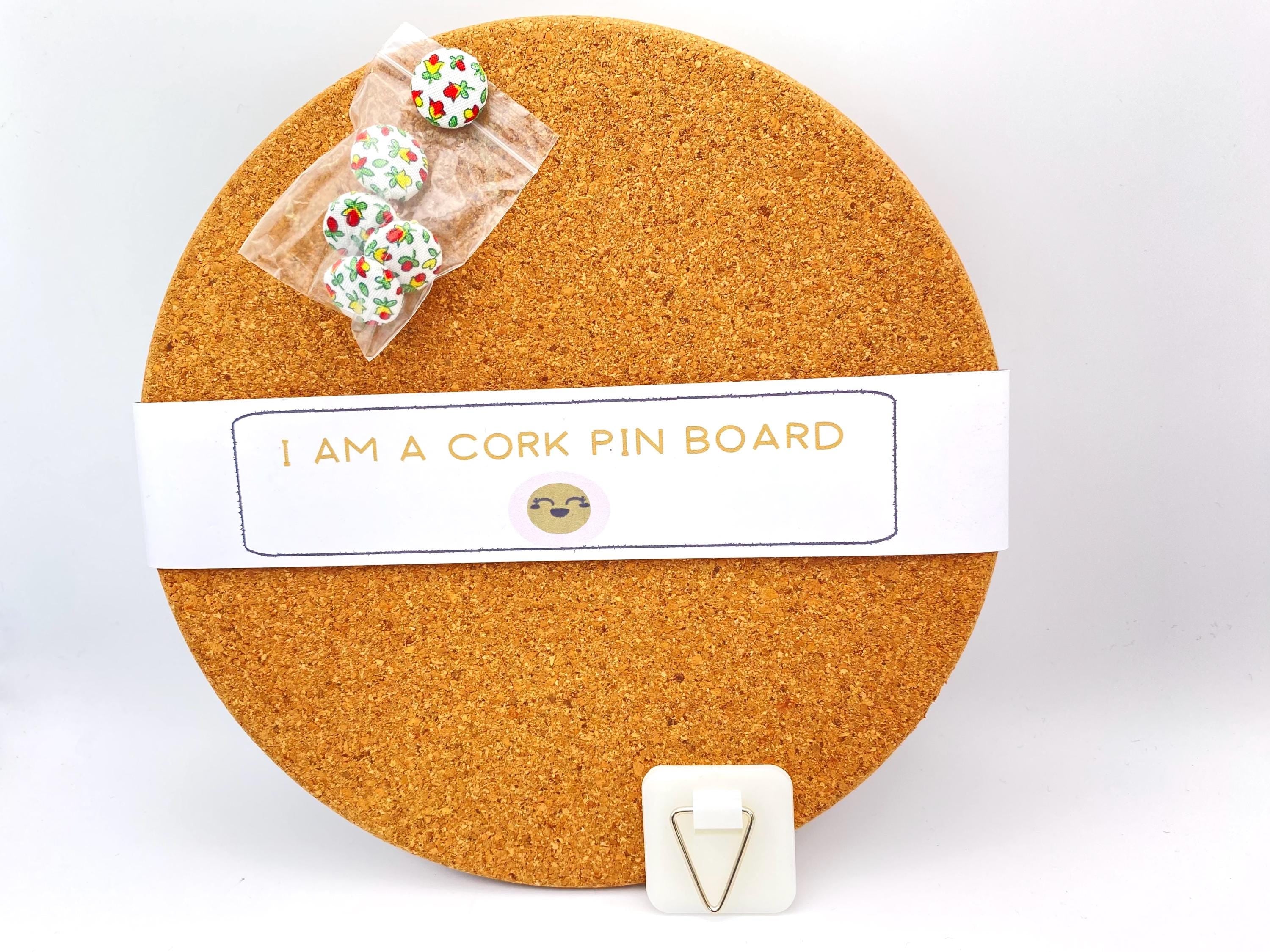 Liberty London Fabric Cork Pin Board with Floral Push Pins, Handmade Mini Bulletin Board