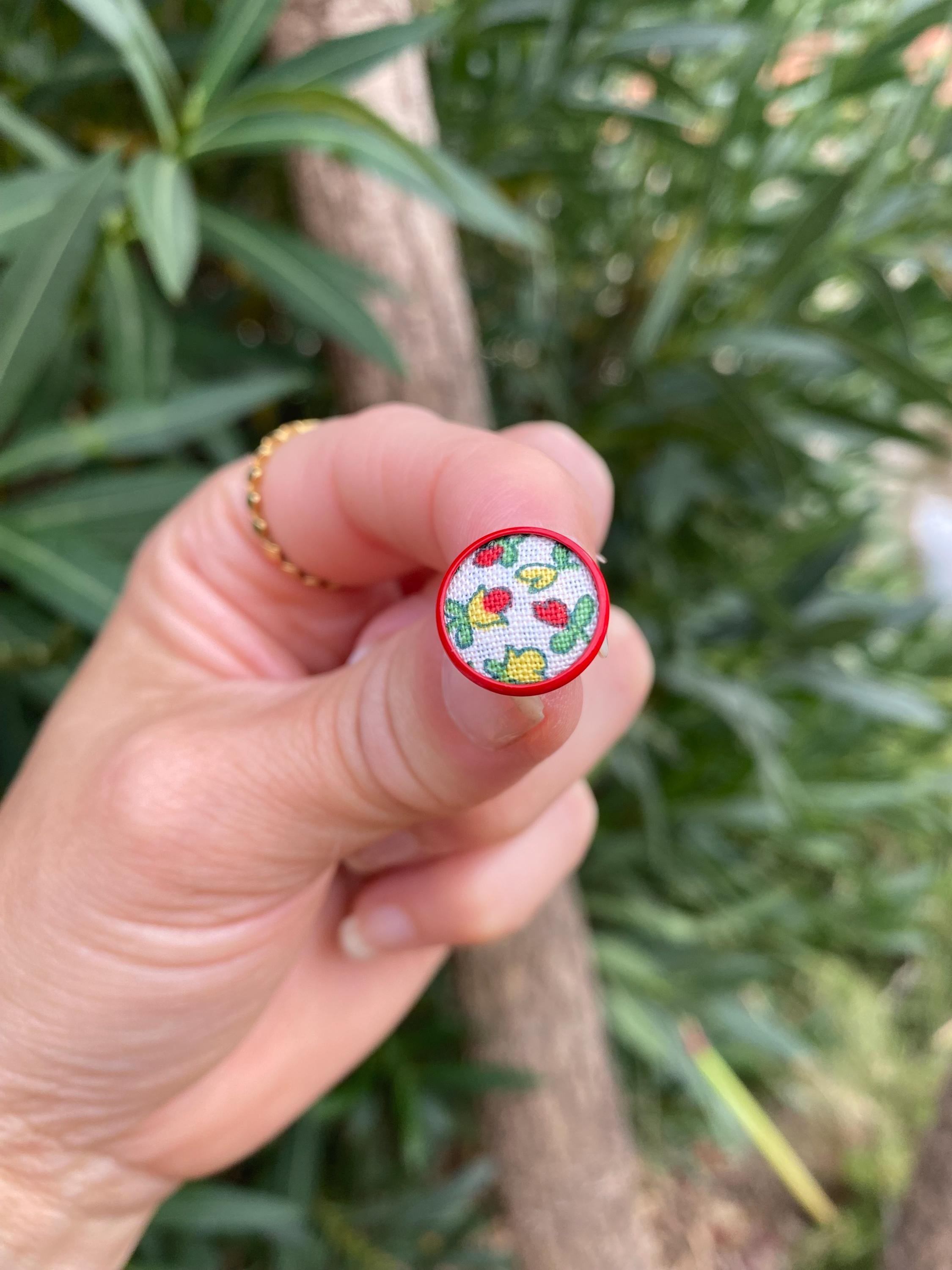 Liberty of London Fabric Stud Earrings – Floral Cabochon, Zero Waste