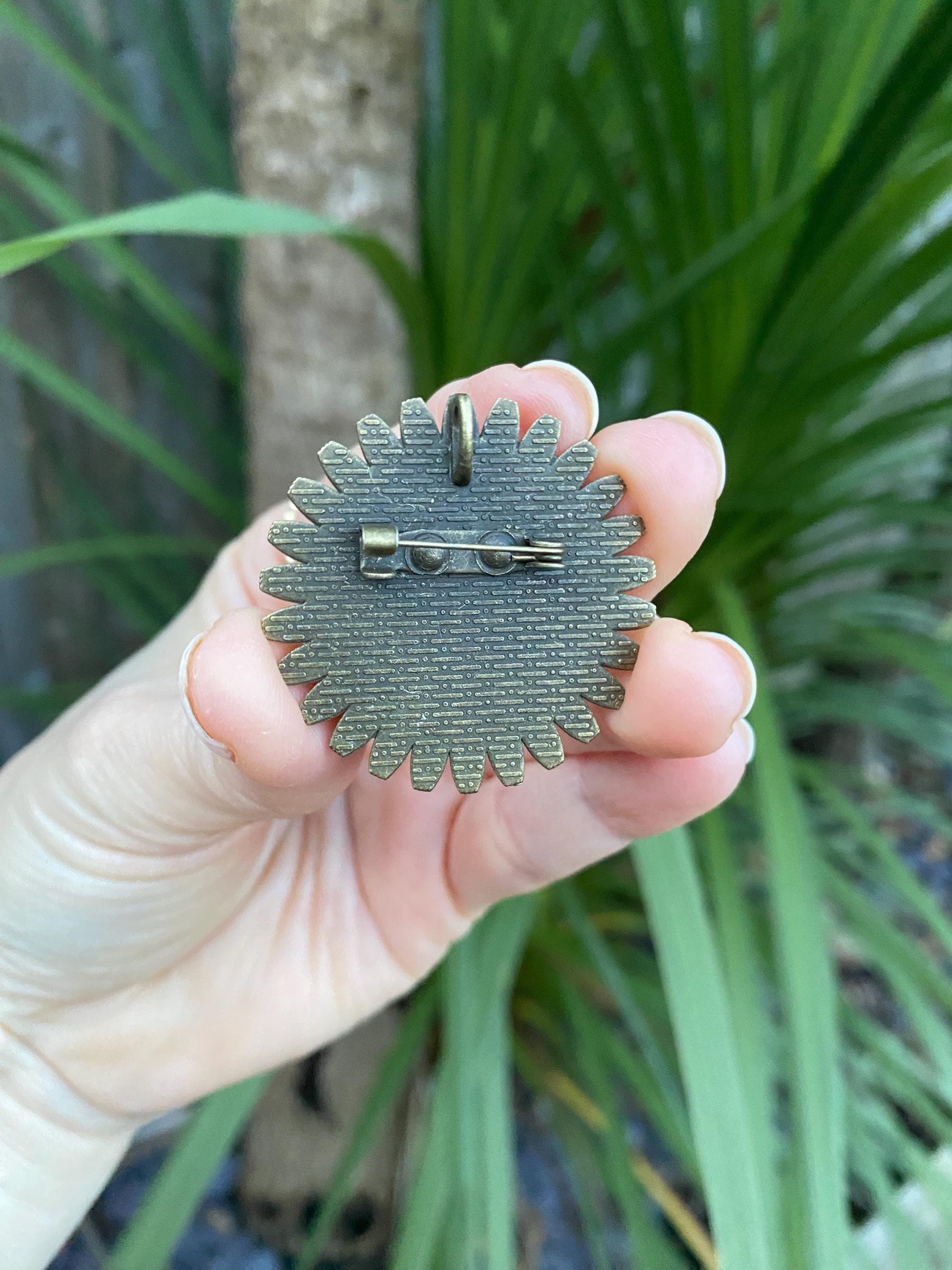 Upcycled Brooch Necklace: Eco-Friendly Handmade Jewelry, Antique Brass Style
