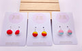 Upcycled Fabric Earrings: Geometric Leverback Hoops, Colorful Cotton
