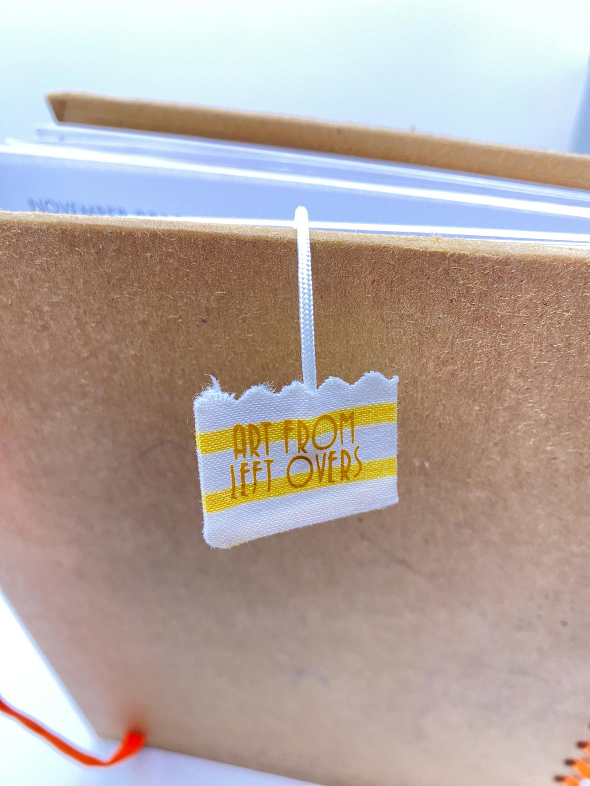 Fabric Tea Bag Bookmark: Yellow & Green Stripy Reader Gift