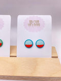 Stud Earrings. Colourful Fabric Collection –Zero Waste