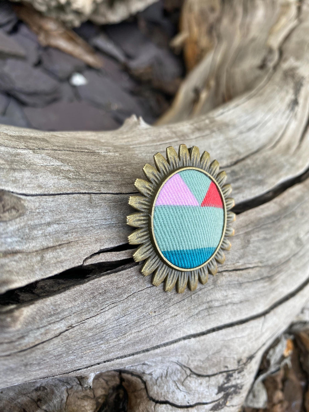 Upcycled Brooch Necklace: Eco-Friendly Handmade Jewelry, Antique Brass Style