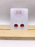 Upcycled Stunning Pink Two Tones Fabric Earrings – Handmade Leverback Hoops