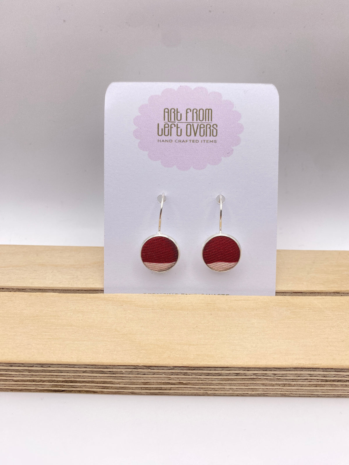 Upcycled Stunning Pink Two Tones Fabric Earrings – Handmade Leverback Hoops