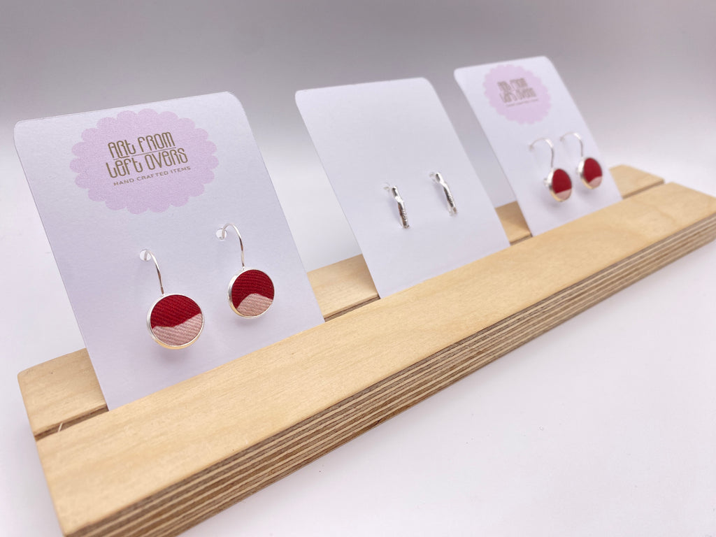 Upcycled Stunning Pink Two Tones Fabric Earrings – Handmade Leverback Hoops