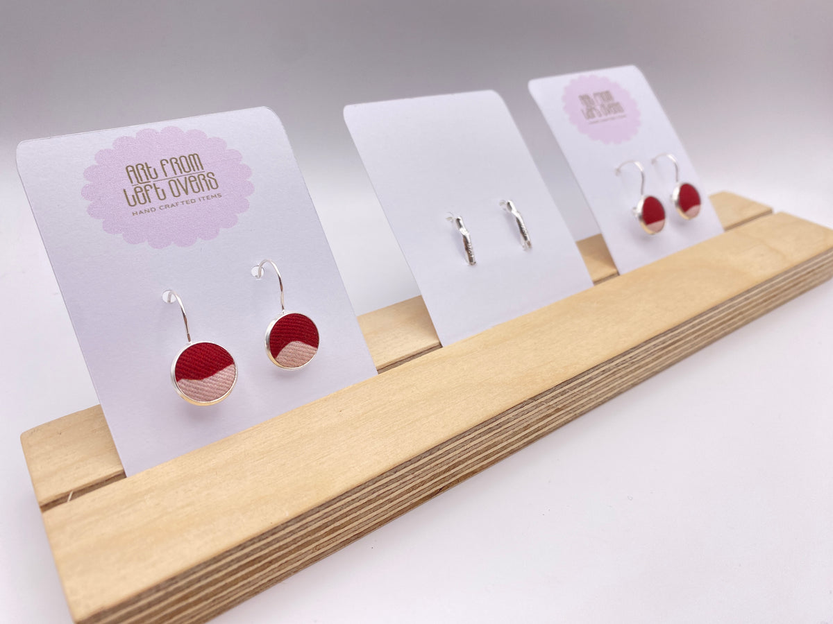 Upcycled Stunning Pink Two Tones Fabric Earrings – Handmade Leverback Hoops