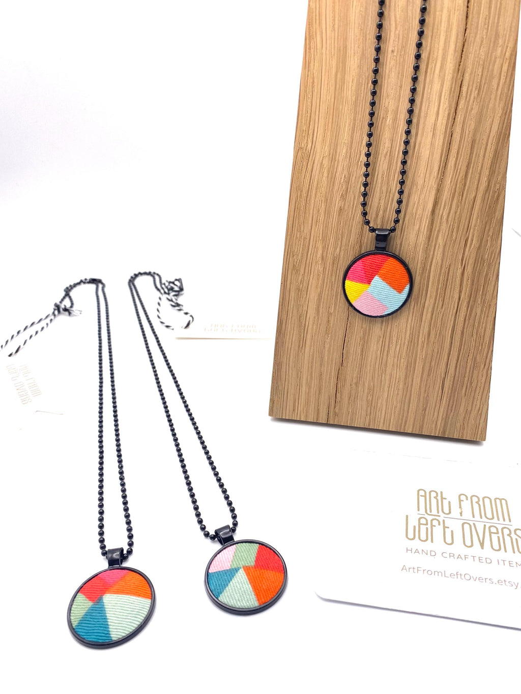 Eco-Friendly Pendant: Handmade Upcycled Fabric Necklace