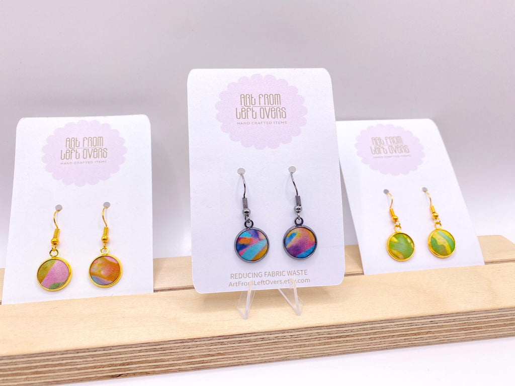 Upcycled Fabric Earrings – Handmade Sustainable Gift for Her