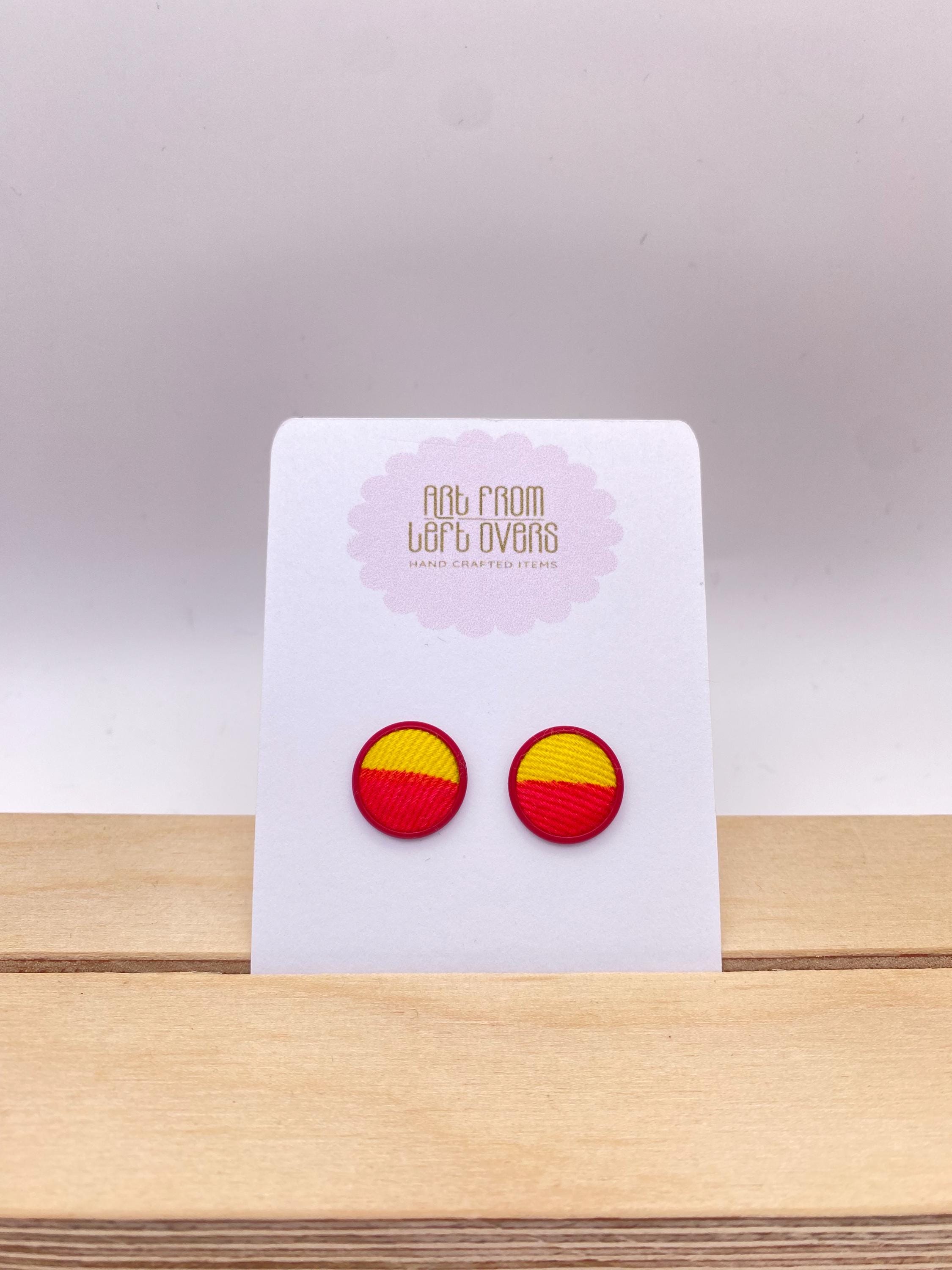 Stud Earrings. Colourful Fabric Collection –Zero Waste