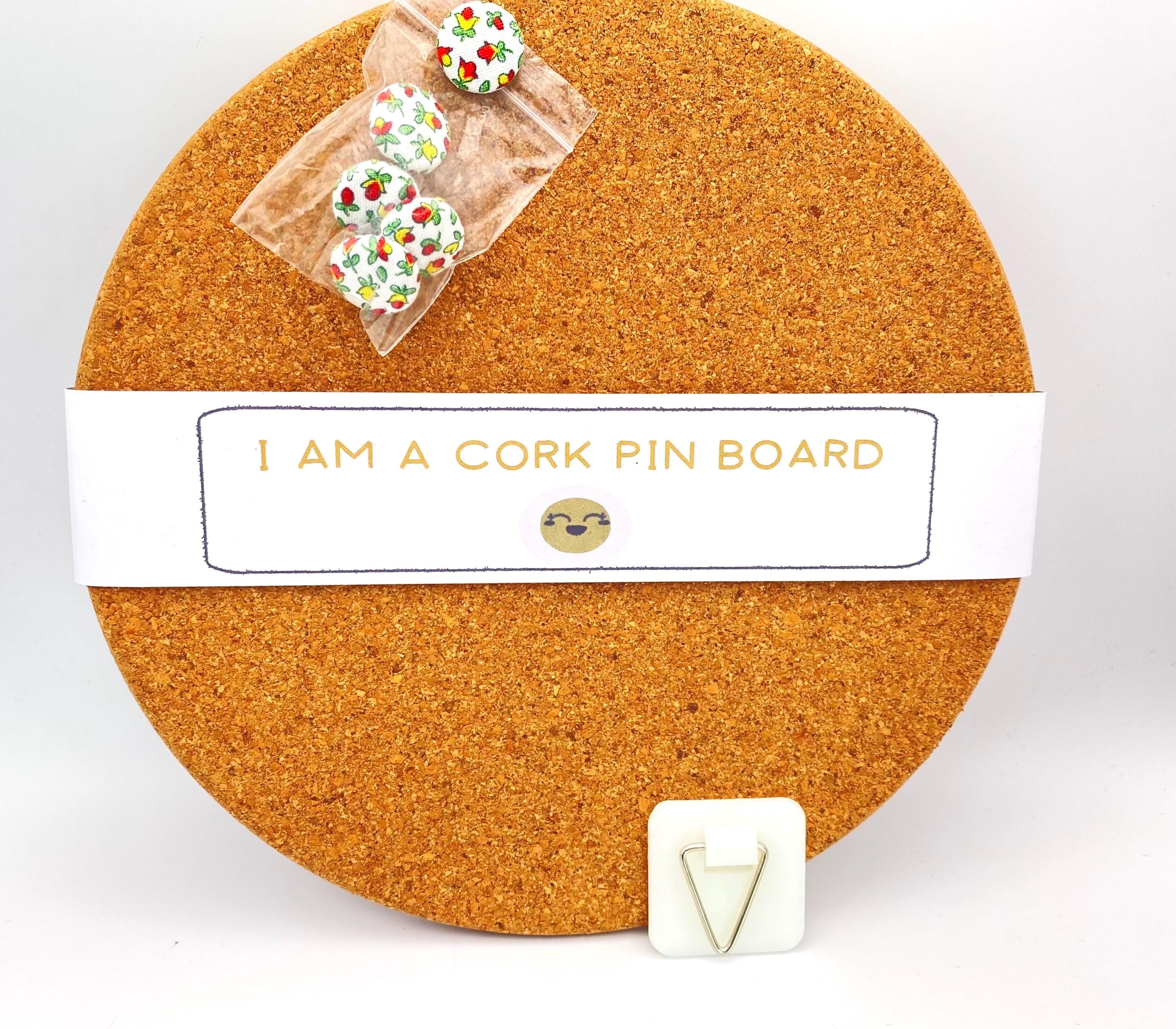 Liberty London Fabric Cork Pin Board with Floral Push Pins, Handmade Mini Bulletin Board
