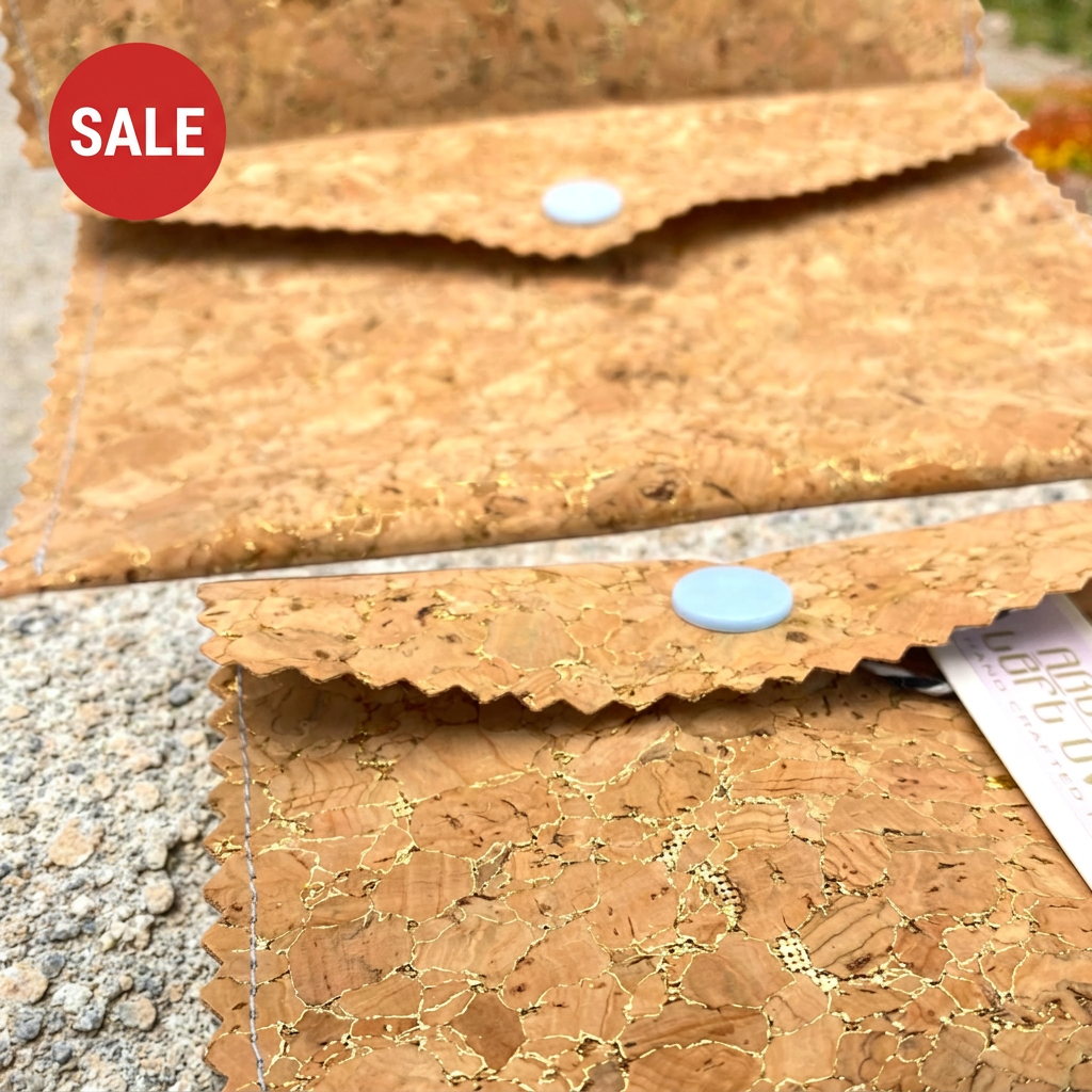 Cork wallet photo with a SALE label