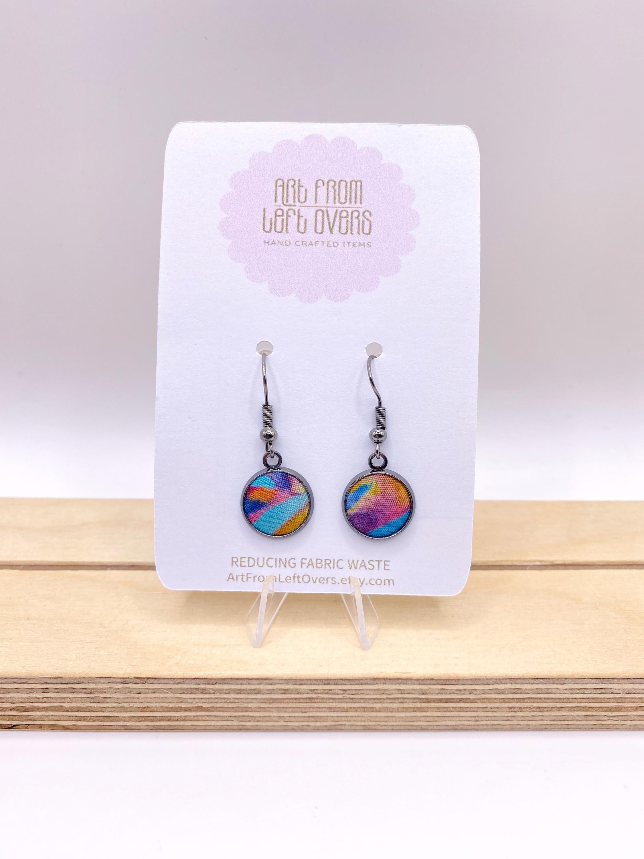 Upcycled Fabric Earrings – Handmade Sustainable Gift for Her