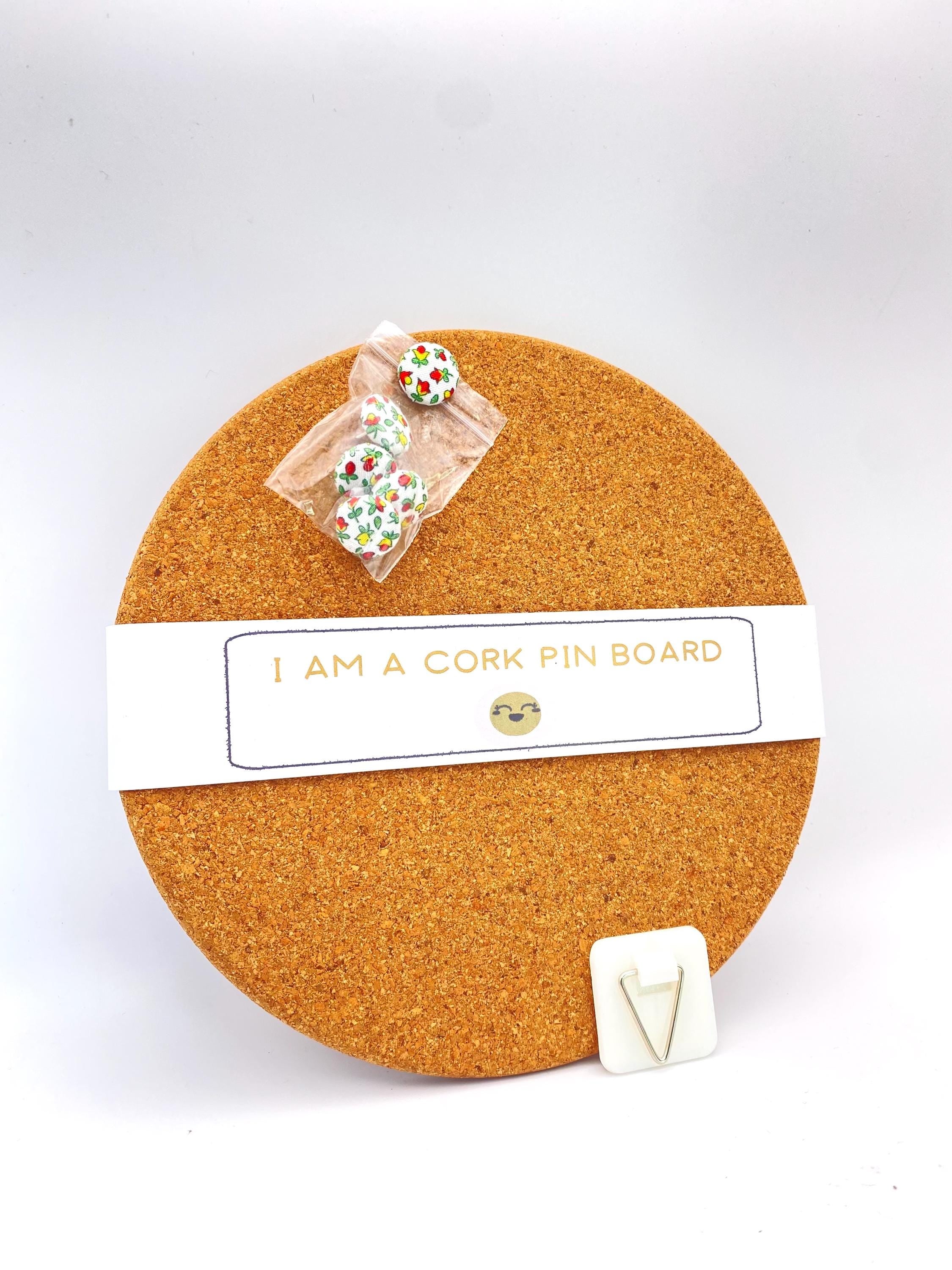 Liberty London Fabric Cork Pin Board with Floral Push Pins, Handmade Mini Bulletin Board