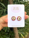 Liberty of London Fabric Stud Earrings – Floral Cabochon, Zero Waste