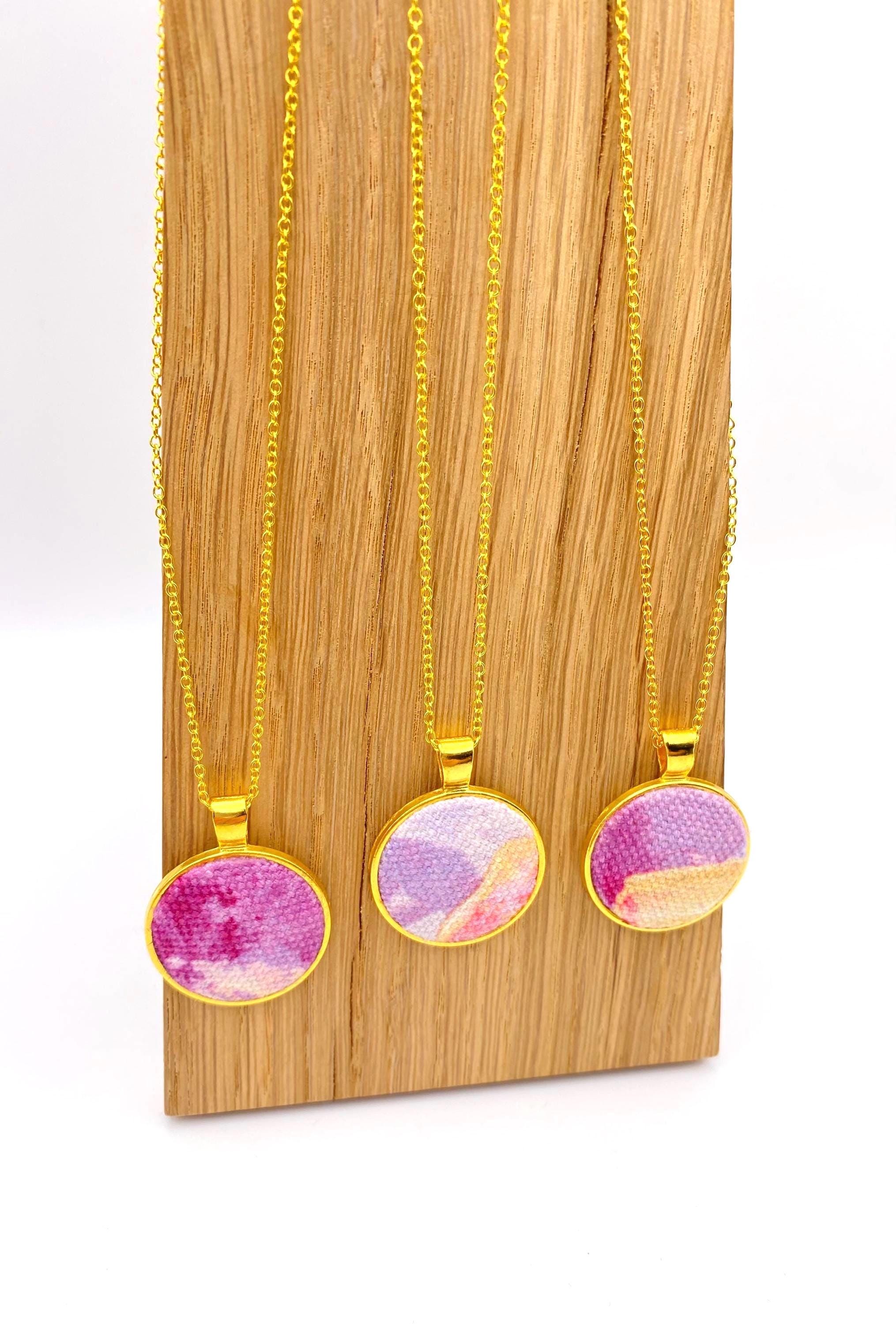 Upcycled Pink Pendant Necklace – Eco Friendly & Handmade Jewellery