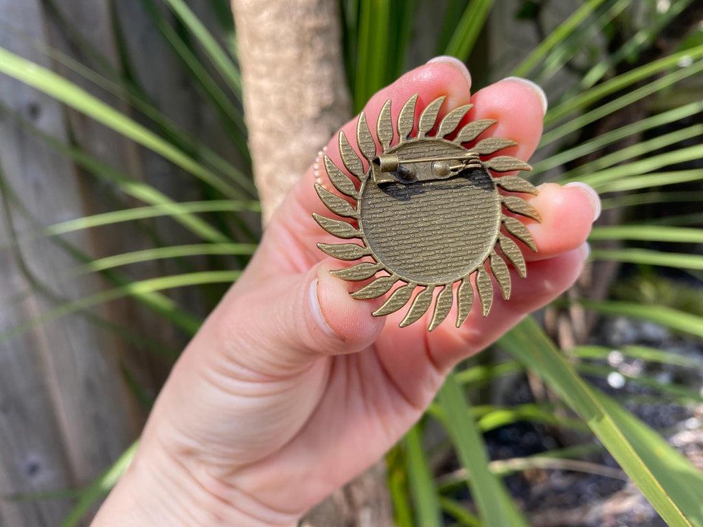 Upcycled Fabric Brooch: Handmade Brass-Style Pin