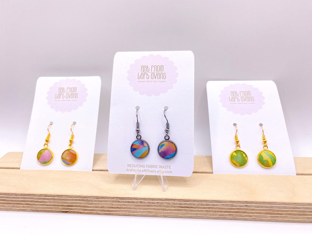 Upcycled Fabric Earrings – Handmade Sustainable Gift for Her