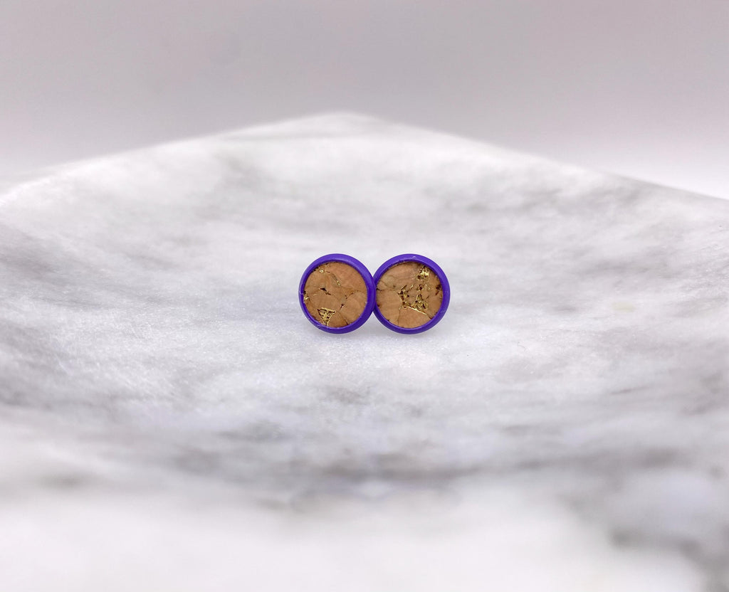 Cork Fabric Stud Earrings – Sustainable, Lightweight Jewellery Gift